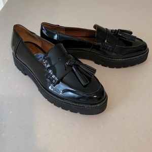 Franco Sarto Lug Sole Chain Tassel Chunky Loafers